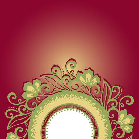 Vector Colored Floral Layout  Greeting Card, Patterned designのイラスト素材
