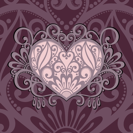 Vector Greeting Card  Vintage Card with Heart のイラスト素材