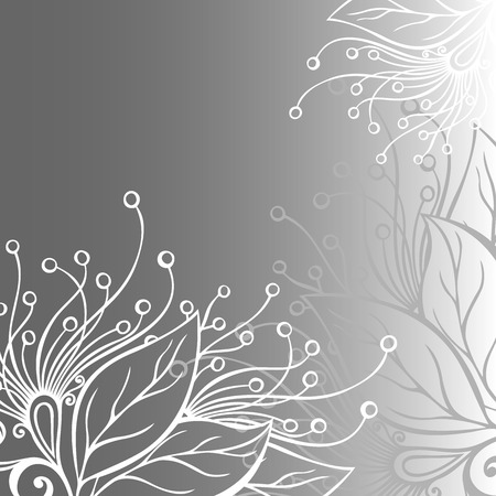 Vector Colored Floral Hand Drawn Texture with Flowersのイラスト素材
