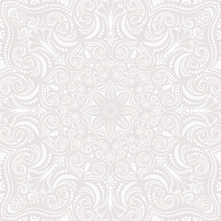 Vector Colored Ornate Backgrounds.  Hand Drawn Texture with Beautiful Mandalaのイラスト素材