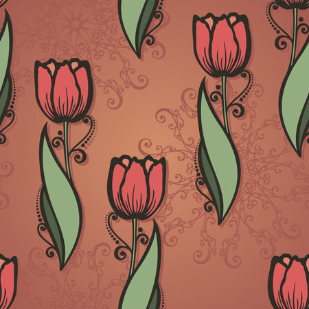 Seamless Floral Pattern のイラスト素材