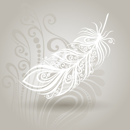 Vector Template with Peerless Feather on Ornate Background  Collectionのイラスト素材