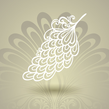Vector Template with Peerless Feather on Ornate Background  Collectionのイラスト素材