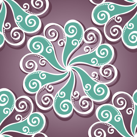 Seamless Ornate Pattern  Vector   Hand Drawn Vintage Texture with Round Elementのイラスト素材