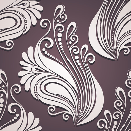 Seamless Ornate Pattern  Vector   Hand Drawn Vintage Textureのイラスト素材