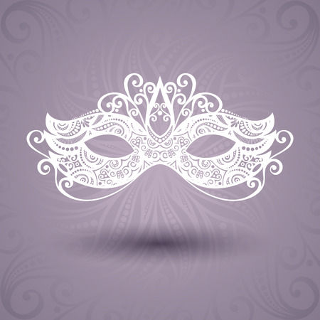 Beautiful Masquerade Mask  Vector  on Ornate Backgroundのイラスト素材