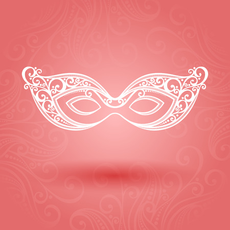 Beautiful Masquerade Mask  Vector  on Ornate Backgroundのイラスト素材