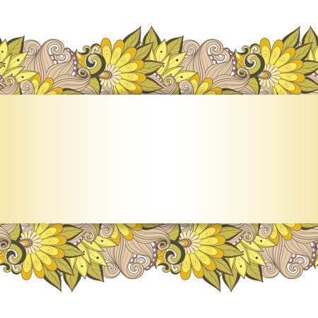 Vector Colored Floral Background. Hand Drawn Texture with Flowersのイラスト素材
