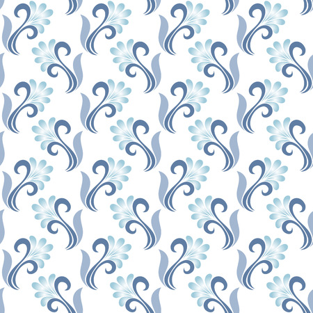 Seamless Floral Pattern (Vector). Hand Drawn Texture with Flowersのイラスト素材