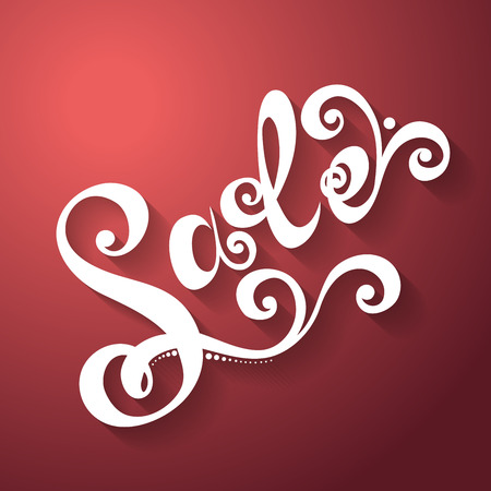 Vector Sale Hand Lettering Design. Ornate Handmade Calligraphyのイラスト素材