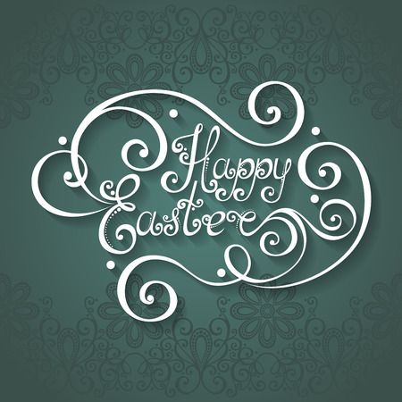 Vector Background for Easter, Holiday Lettering. Hand Drawing Patterned Designのイラスト素材