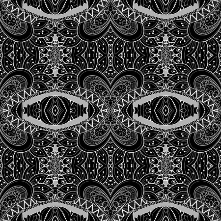 Seamless Abstract Tribal Pattern (Vector). Hand Drawn Ethnic Textureのイラスト素材