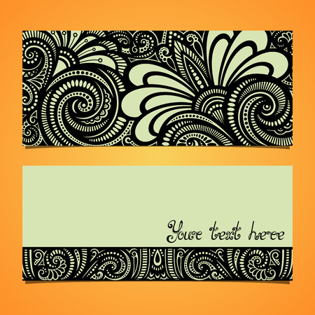 Vector Original Floral Banner. Decorative Floral Template for Card. Place for textのイラスト素材