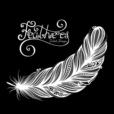 Vector Peerless Decorative Feather, Tribal design, Tattooのイラスト素材