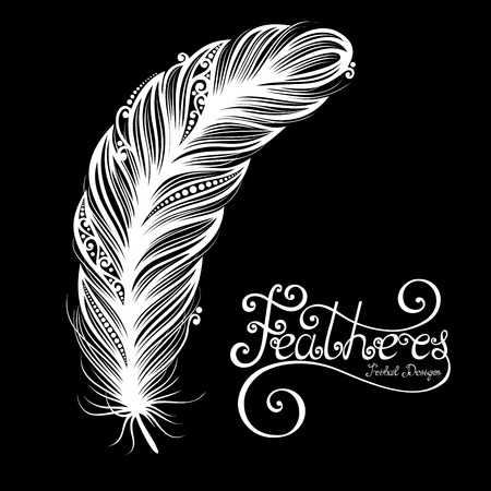 Vector Peerless Decorative Feather, Tribal design, Tattooのイラスト素材