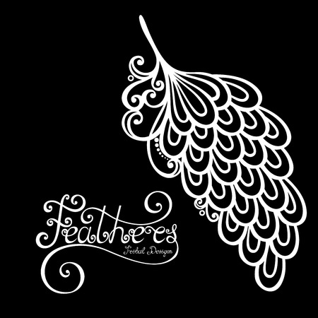 Vector Peerless Decorative Feather, Tribal design, Tattooのイラスト素材