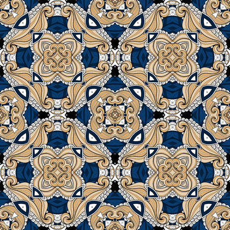 Vector Seamless Abstract Tribal Pattern. Hand Drawn Ethnic Texture, Flight of Imaginationのイラスト素材