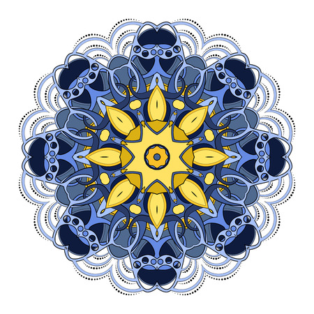 Vector Beautiful Deco Colored Mandala, Patterned Design Element, Ethnic Amuletのイラスト素材