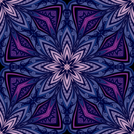 Vector Seamless Abstract Tribal Pattern. Hand Drawn Ethnic Texture, Flight of Imaginationのイラスト素材