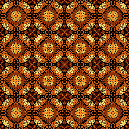 Vector Seamless Vintage Lace Pattern. Hand Drawn Tile Texture, Ethnic Ornamentのイラスト素材