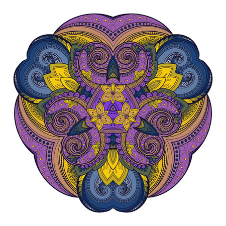 Vector Beautiful Deco Colored Triangle, Patterned Design Element, Original Mandalaのイラスト素材