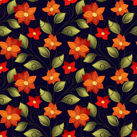 Seamless Floral Pattern.Texture with Flowers, Paisley Garden Styleのイラスト素材