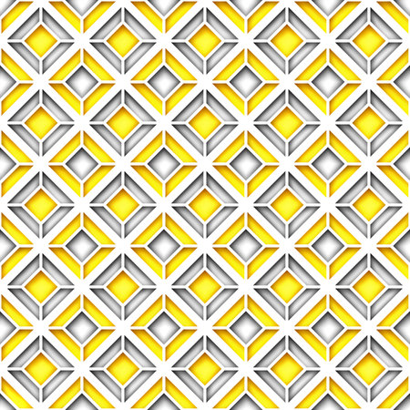 Seamless Colorful Geometric Pattern with Rhombuses. Endless Modern Mosaic Texture.  Fabric Textile, Wrapping Paper, Wallpaper. Vector 3d Illustration. Abstract Artのイラスト素材