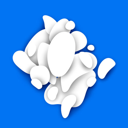 Abstract Composition with Decorative Stains. Pop Art Stylization. Modern Style. Decorative Background. Vector 3d Illustrationのイラスト素材