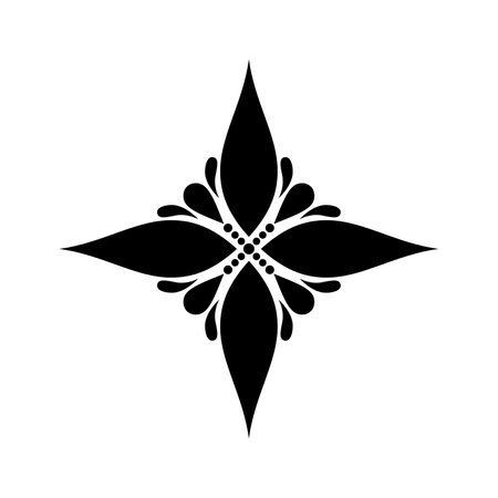 Vintage Design Element in Paisley Style. Decorative Composition with Natural Motifs. Abstract Ornate Art. Complex Ornament. Vector Contour Illustrationのイラスト素材