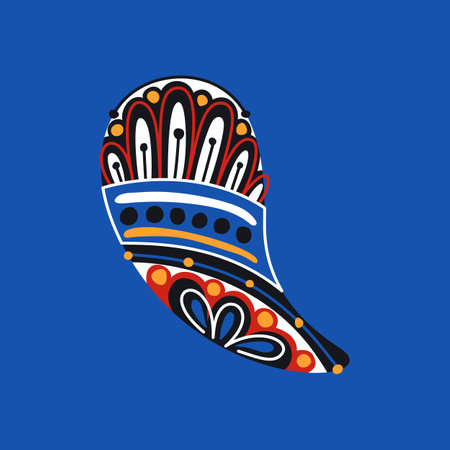 Beautiful Folkloric Indian Cucumber, Nature Inspired Design Element. Ornate Abstract Pattern. Ethnic Motif, Floral Style. Vector Illustrationのイラスト素材