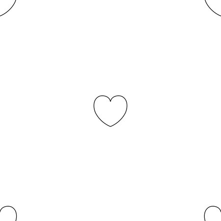 Seamless Aesthetic Pattern with Cute Hearts. Romantic Simple Design Element.  Vector Contour Illustration. Coloring Book Pageのイラスト素材