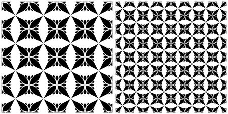 Vintage Seamless Pattern in Paisley Style, with Preview. Decorative Composition with Natural Motifs. Abstract Ornate Art. Complex Ornament. Vector Contour Illustrationのイラスト素材