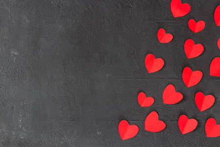 Valentine's day on a dark background. Work for design. holiday atmosphereの写真素材