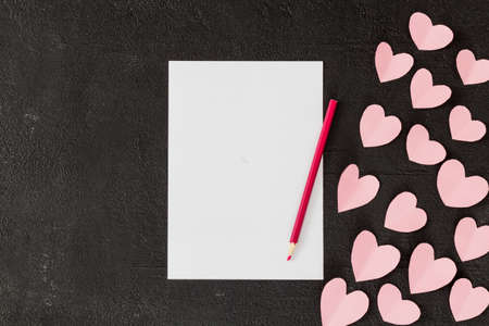 Valentine's day on a dark background. Work for design. holiday atmosphereの写真素材