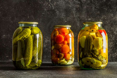 homemade marinades on a light gray background without pisticides, natural productsの写真素材
