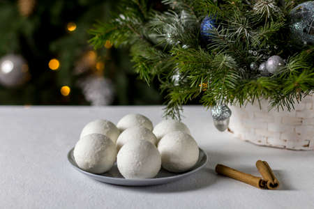 marshmallow in the form of snowballs, gourmetの写真素材
