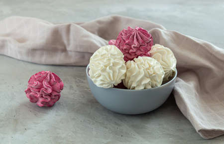 healthy homemade marshmallow made from delicate fruits, a minimum of sugar, a natural product. healthy dietの写真素材