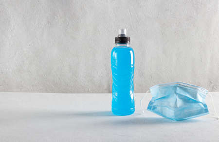 a bottle of isotonic energy drink, sport will beat diseasesの写真素材