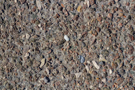 stone wall texture. particles of shells stick out of the stone, the texture of the wall after the rays of the sun and sea waterの写真素材