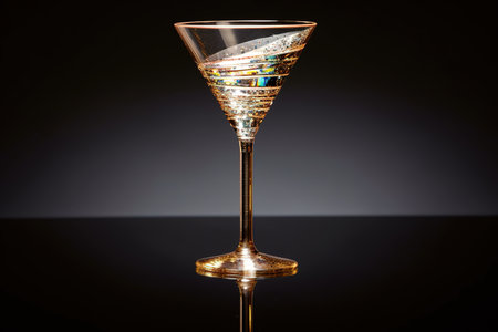 cocktail glass on a black background, the theme of the celebration.の素材