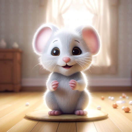 Cartoon mouse, 3d illustration. Generative AIの素材