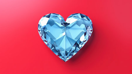 crystal heart on the background. 3d rendering. 3D illustrationの素材