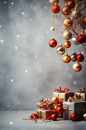 Christmas background. The Christmas holiday. new year. copy spaceの素材