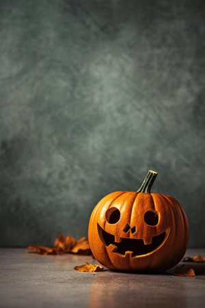Halloween pumpkins, background with copy spaceの素材