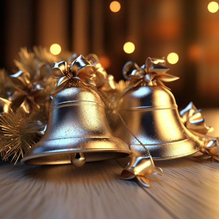 Christmas bells with bokeh background.の素材