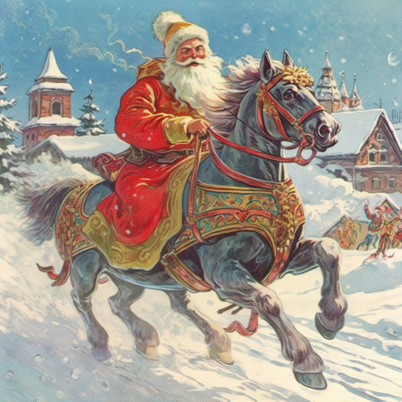 Vintage Santa Claus. retro illustration.の素材