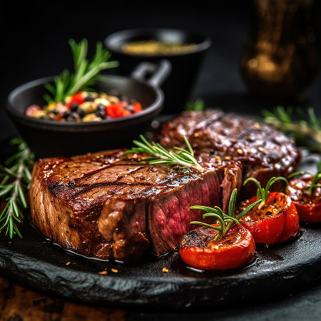 grilled beef with tomato.の素材