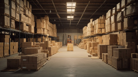 Interior of a modern warehouseの素材