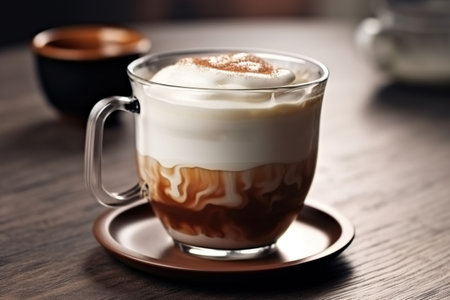 Iced Dalgona Coffee, a trendy fluffy creamy whipped coffeeの素材