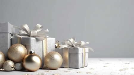 Gift box wrapped in recycled paper with ribbon bowの素材